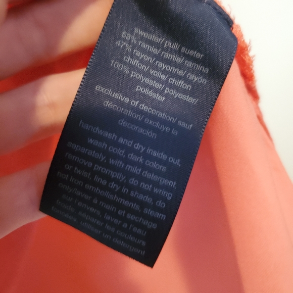 Tommy Hilfiger Pink Chiffon Sweater Vest Tank M - Picture 6 of 7